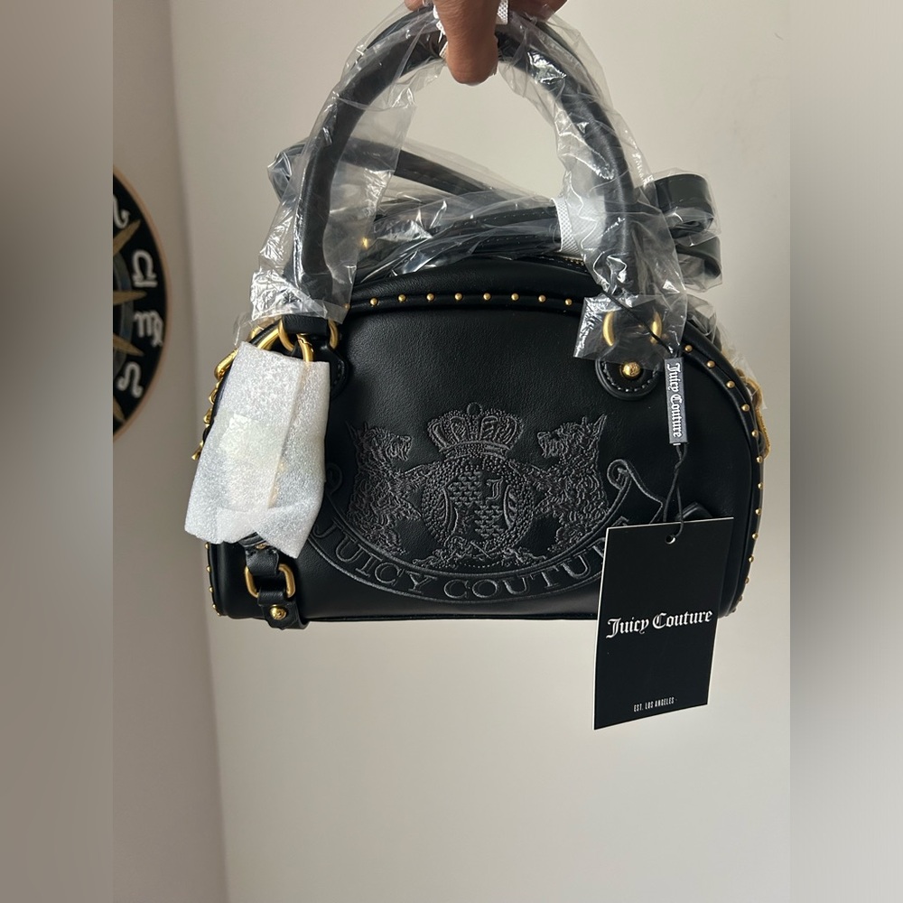 Viral Juicy Couture UK Black Scottie Dog satchel Bowler Bag